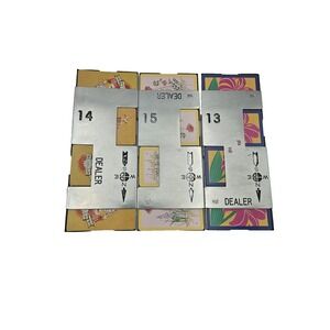 Vintage Metal Bridge Score Card Holders Set of 3 – Dealer N/S/E/W –‎ Green Felt